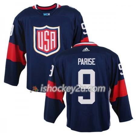 USA Team Trøje Zach Parise 9 2016 World Cup Blå Premier